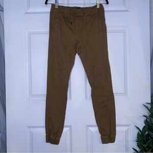 Jeaniologie Hendrix Twill Dark Khaki Color Jogger Pull On Pants Size XL